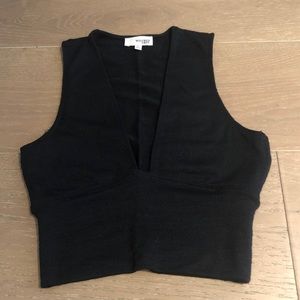 Wilfred Free - Plunging Black Cropped Tank